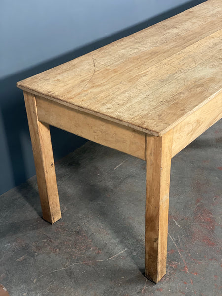 Huge 10ft Beech School Refectory Table c1920