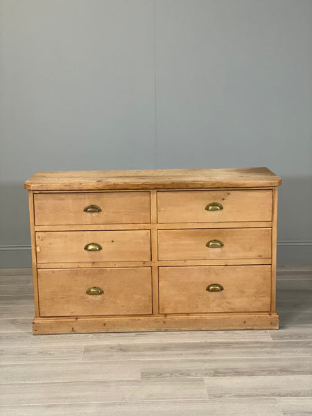 19th Century Pine Bank Of Drawers