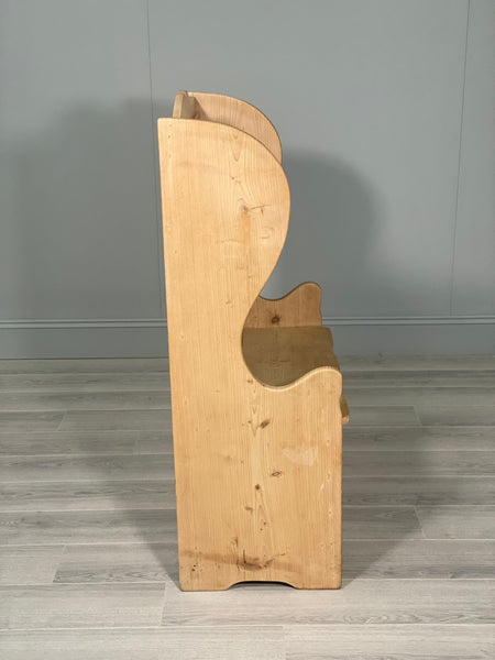 Small Vintage Pine Settle