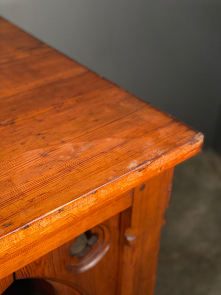Large Victorian Gothic Pitch Pine Church Altar Table