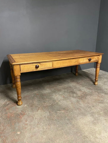 Large Antique 19th Century Pine Library Table