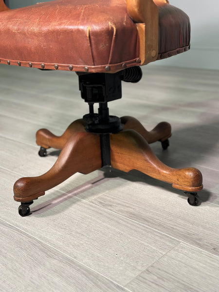Art Deco Leather Desk Chair