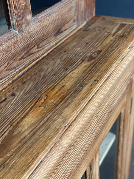 Large Pitch Pine School Cabinet