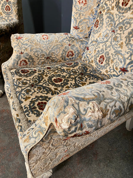 A Pair Of 20th Century Antique Floral Armchairs By Beresford And Hicks