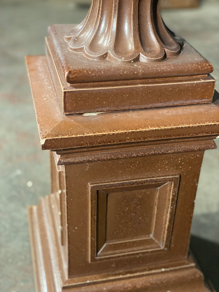 Large Glazed Terracotta Urn On Plinth