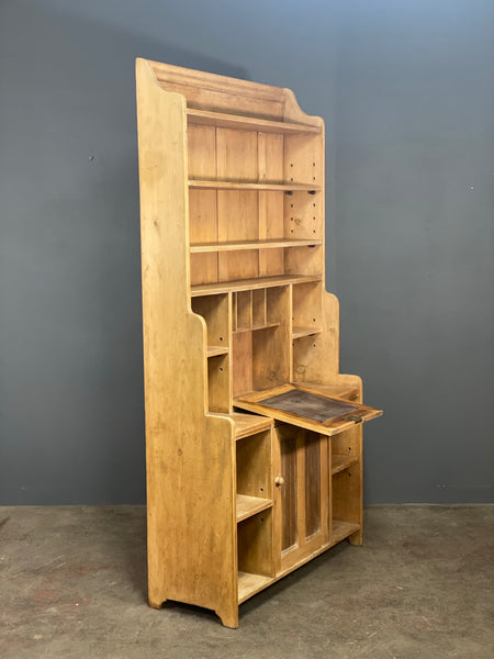 Edwardian Waterfall Bookcase Writing Desk