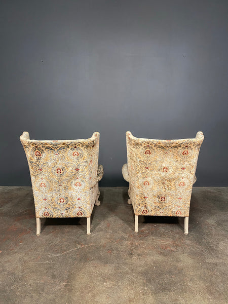 A Pair Of 20th Century Antique Floral Armchairs By Beresford And Hicks