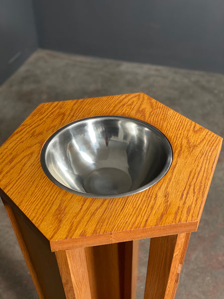 Mid 20th Century Oak Church Baptismal Font