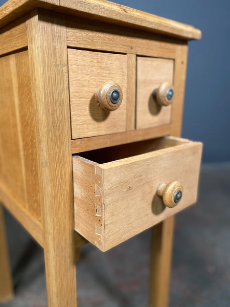 Mid 20th Century Solid Oak Pair Of Bedside Cabinets