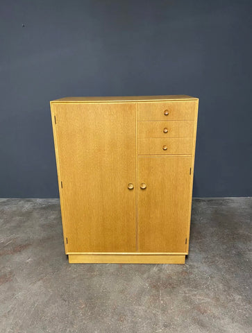 Small Mid Century Meredew Light Oak Gentleman’s Wardrobe