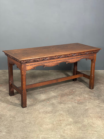 Victorian Carved Oak Church Altar Table