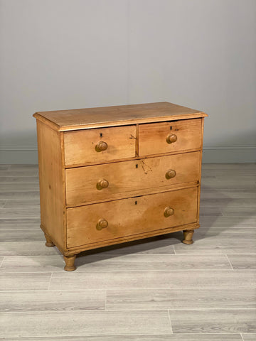 Small Victorian Pine Chest Of Drawers