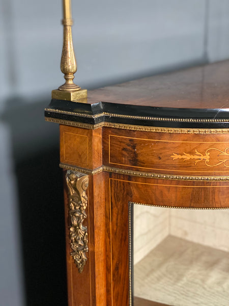 Victorian Walnut Bow Fronted Credenza