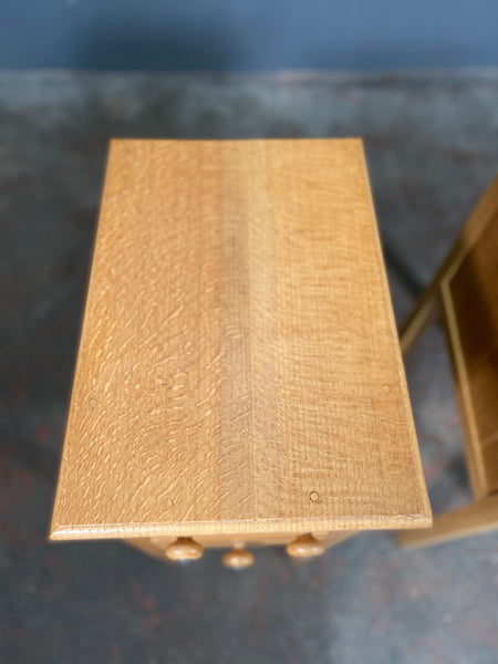 Mid 20th Century Solid Oak Pair Of Bedside Cabinets