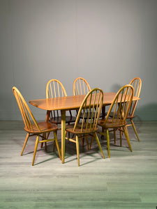 Vintage Ercol Dining Table And Six Chairs