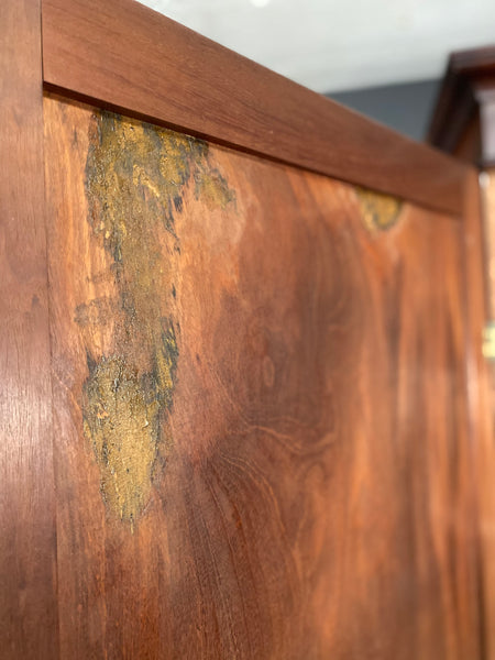 Antique Victorian Mahogany Cupboard On Chest Linen Press