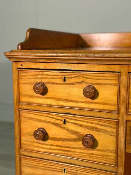 19th Century Solid Ash Kneehole Desk