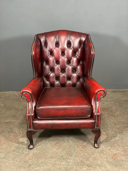 A Petite Chesterfield Wing Back Armchair