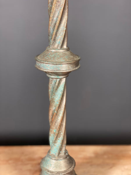 Large 19th Century Silver Plated Bronze Church Candlestick