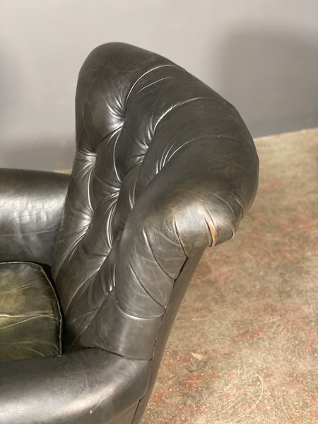 20th Century Dark Green Chesterfield Leather Armchair