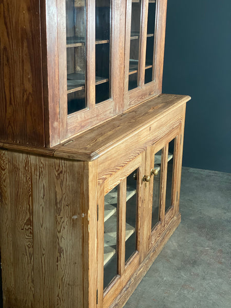 Large Pitch Pine School Cabinet