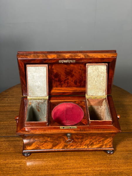 A Georgian Mahogany Tea Caddy By George Simpson Of London