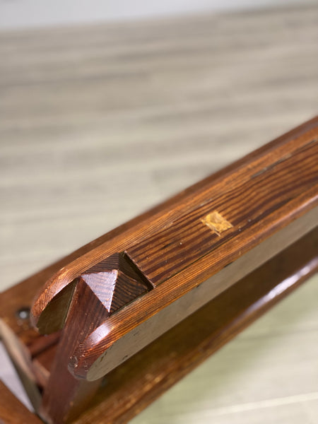 19th Century Pitch Pine Tram Bench