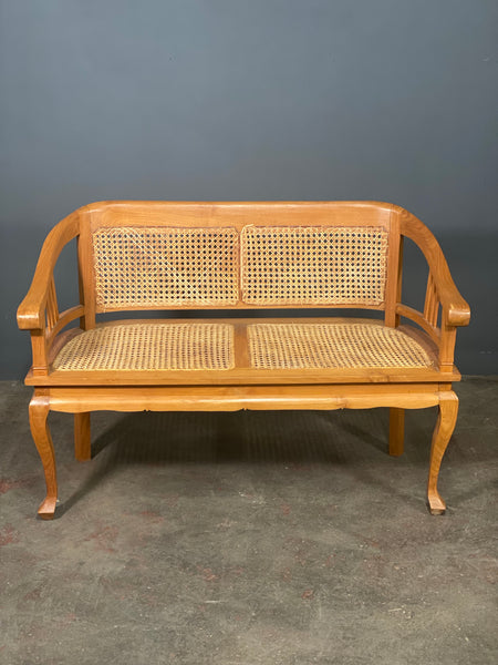 Mid Century Elm Bergere Bench