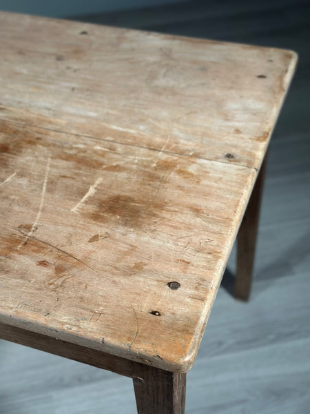 Antique Sycamore Top French Dining Table