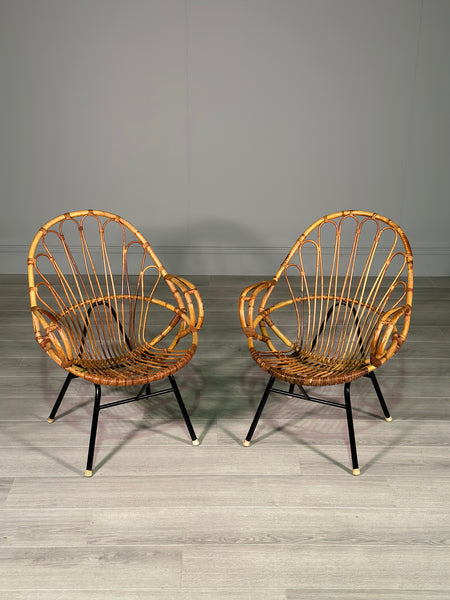 Vintage Italian Bamboo Chairs 1960’s