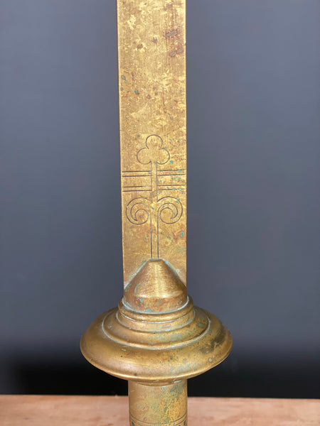 19th Century Brass Church Altar Cross