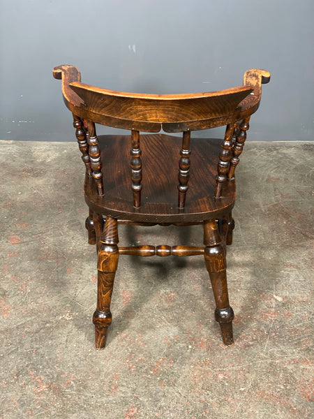 Antique Captains Smokers Bow Elm Desk Chair