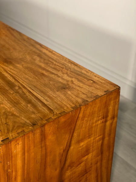 Edwardian Walnut Campaign Chest Of Drawers