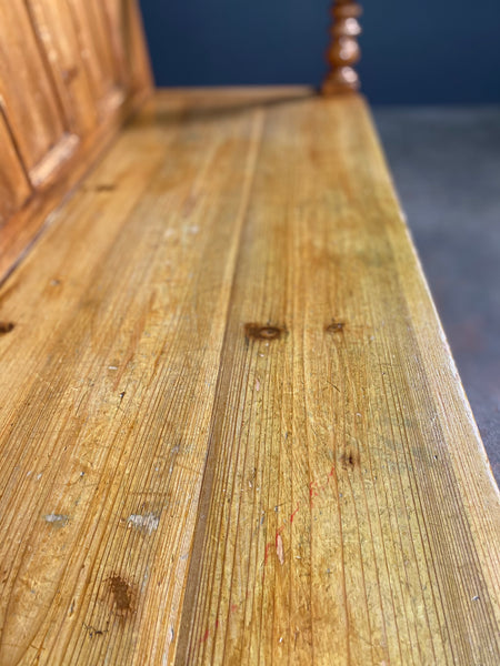 20th Century Antique Pine Settle With Drawers
