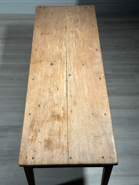 Antique Sycamore Top French Dining Table