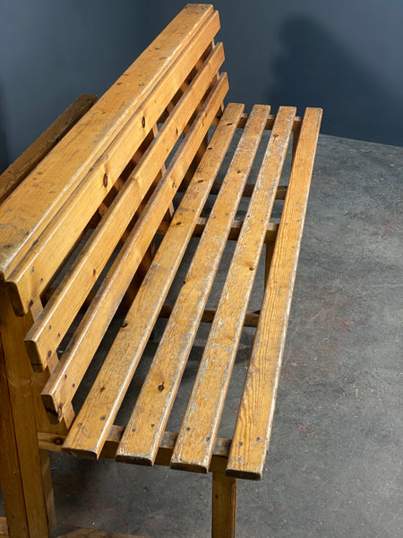 Mid 20th Century Back to Back Pine Bench