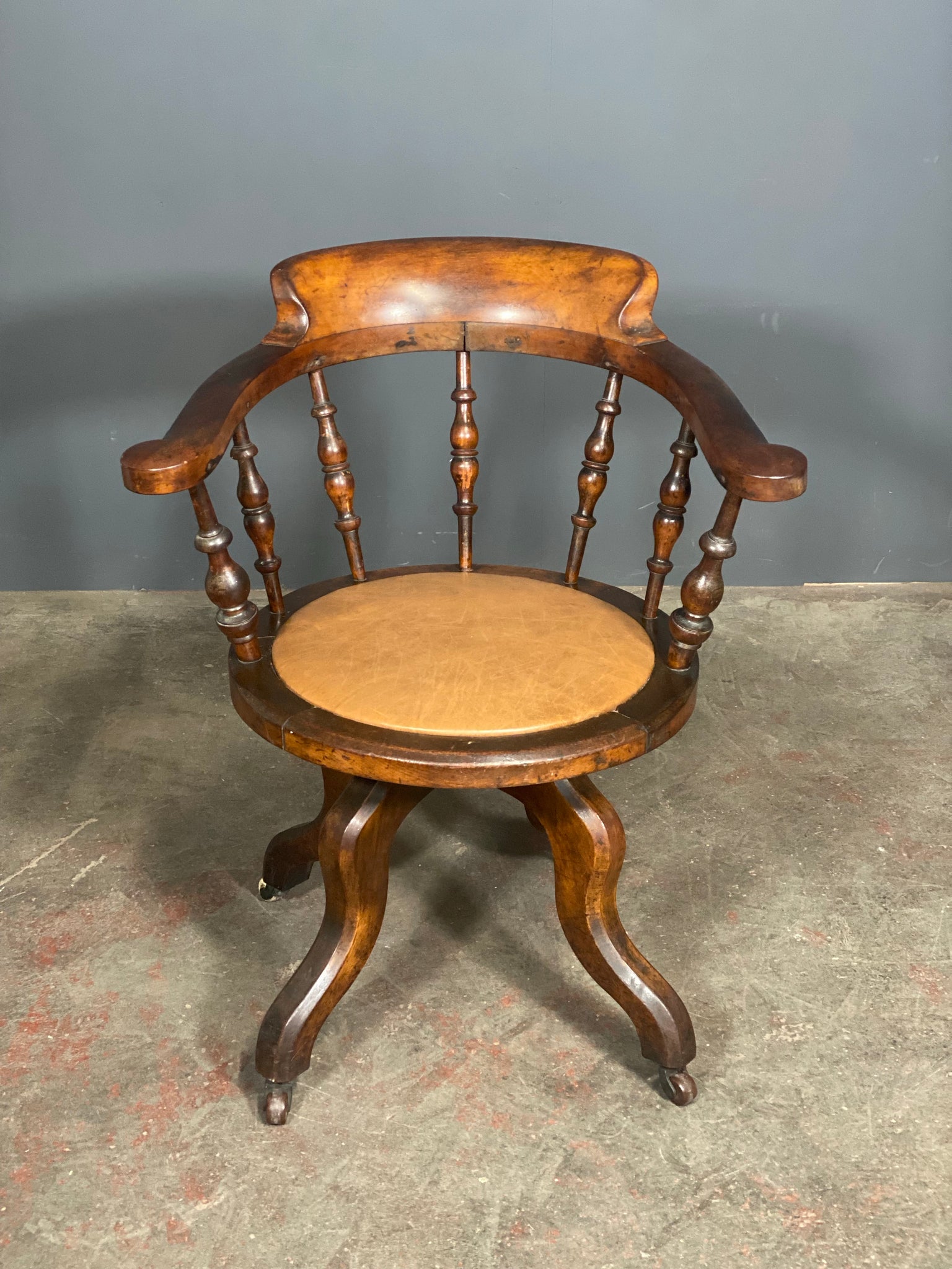 19th Century Captains Swivel Desk Chair