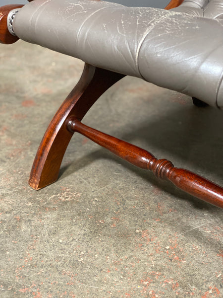 A Vintage Leather Chesterfield Slipper Chair