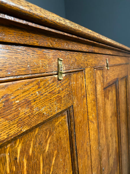 Large Antique Early 20th Century Oak School Cupboard