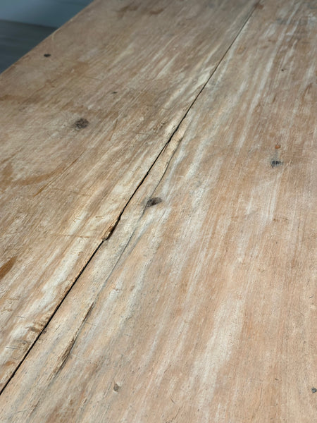 Antique Sycamore Top French Dining Table