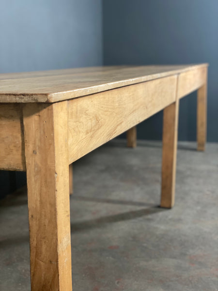 Huge 10ft Beech School Refectory Table c1920