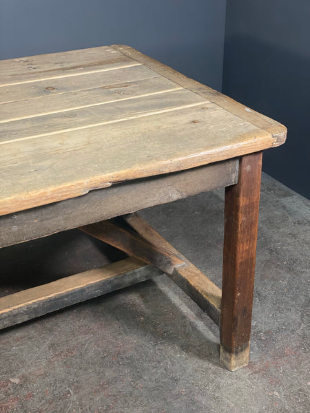 Large Victorian Pine Mill Table c1890