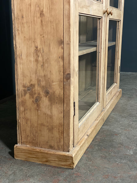 19th Century Glazed Pine Bookcase