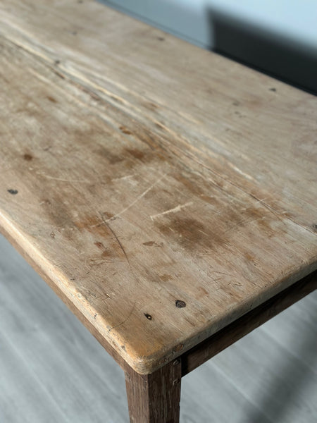 Antique Sycamore Top French Dining Table