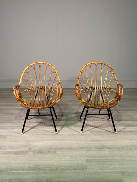 Vintage Italian Bamboo Chairs 1960’s