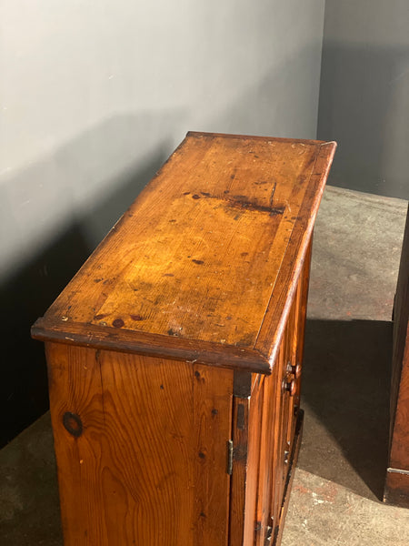 Matching Pair Of Victorian Pitch Pine School Cupboards