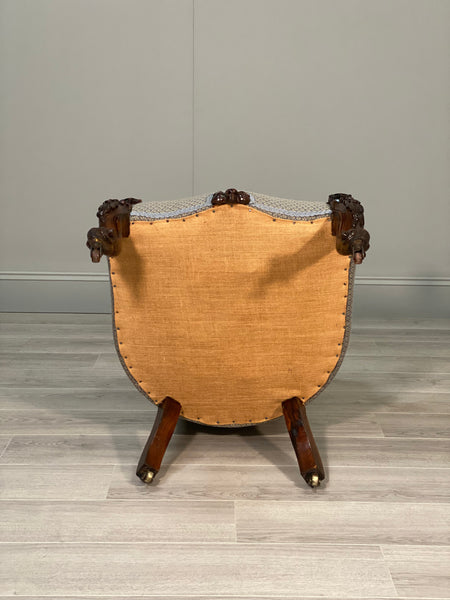 19th Century Carved Rosewood Armchair