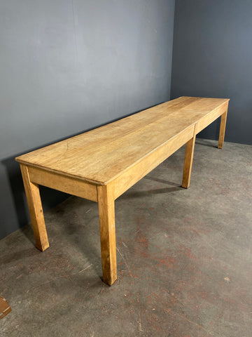 Huge 10ft Beech School Refectory Table c1920