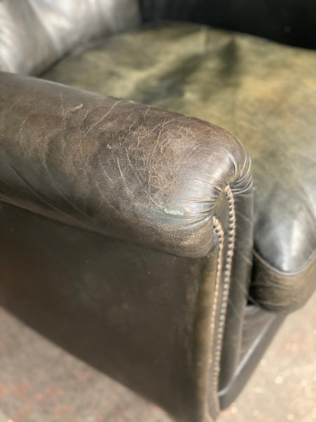 20th Century Dark Green Chesterfield Leather Armchair