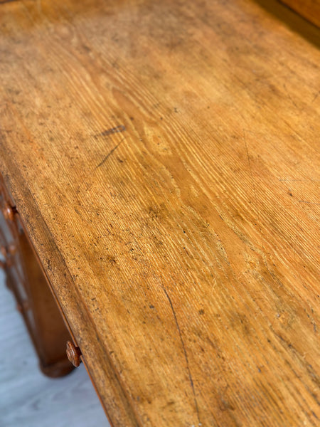 19th Century Solid Ash Kneehole Desk